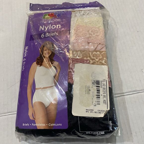 Vintage Woman's Fruit Of The Loom  Nylon Briefs (5) NIP Size 8 XL - Picture 1 of 4